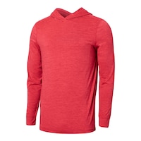 SAXX Men's DropTemp UPF 50 Pullover Hoodie Front_Angled_Left