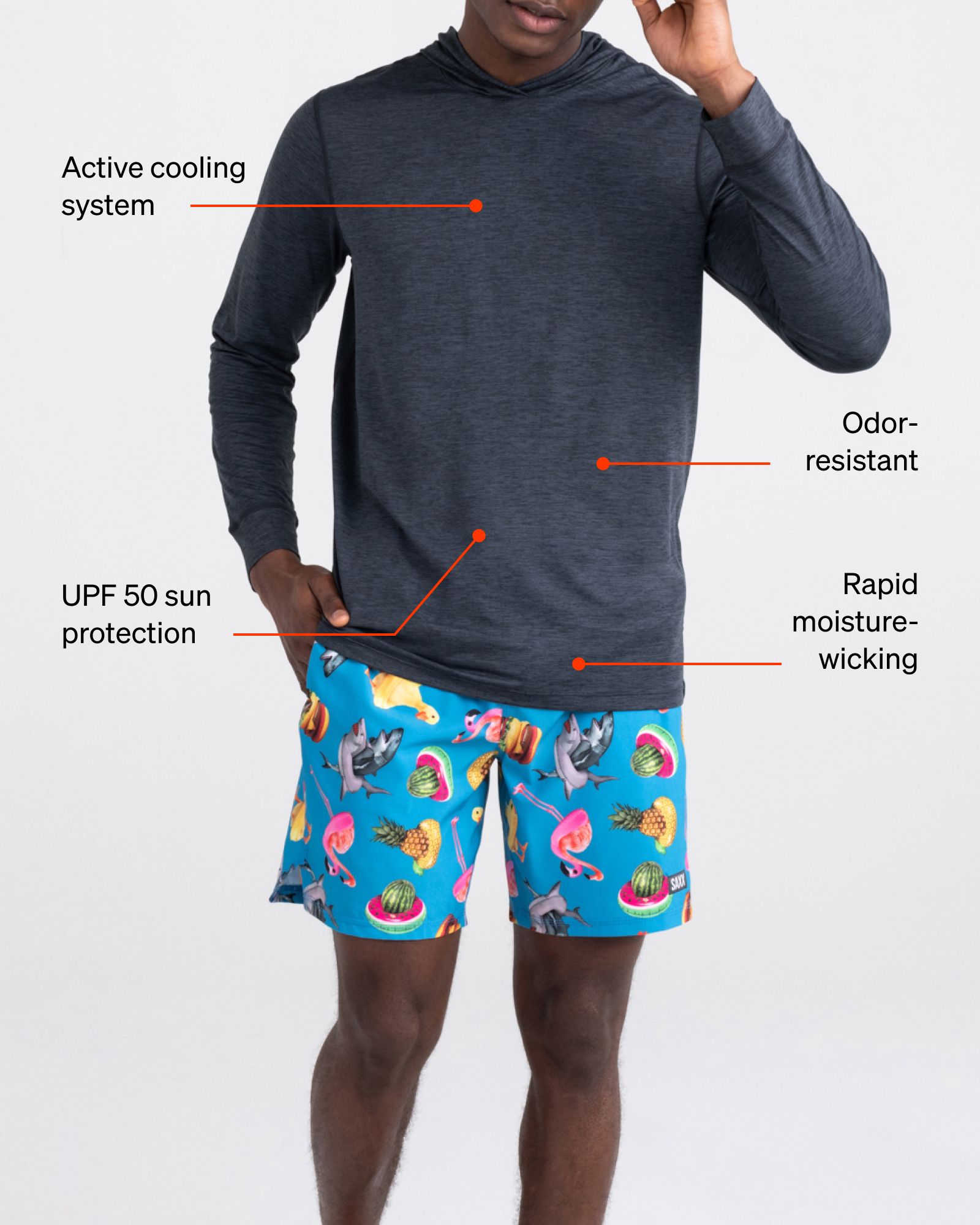 SAXX Men's DropTemp UPF 50 Pullover Hoodie