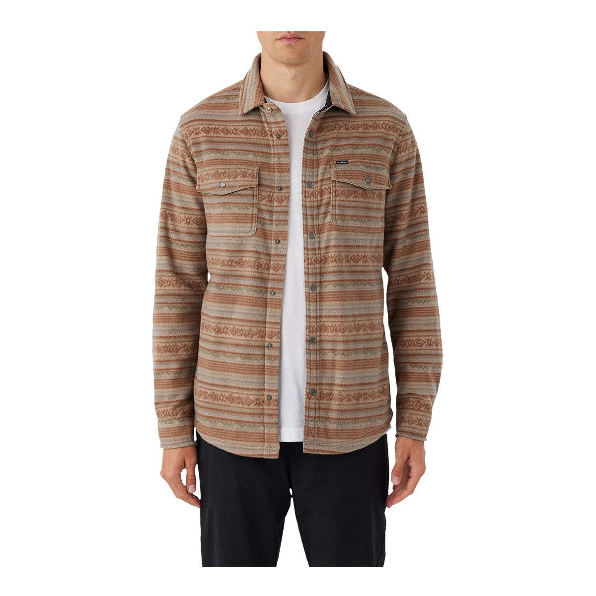 O'Neill Men's Glacier Overshirt Super Fleece Woven Long Sleeve Shirt