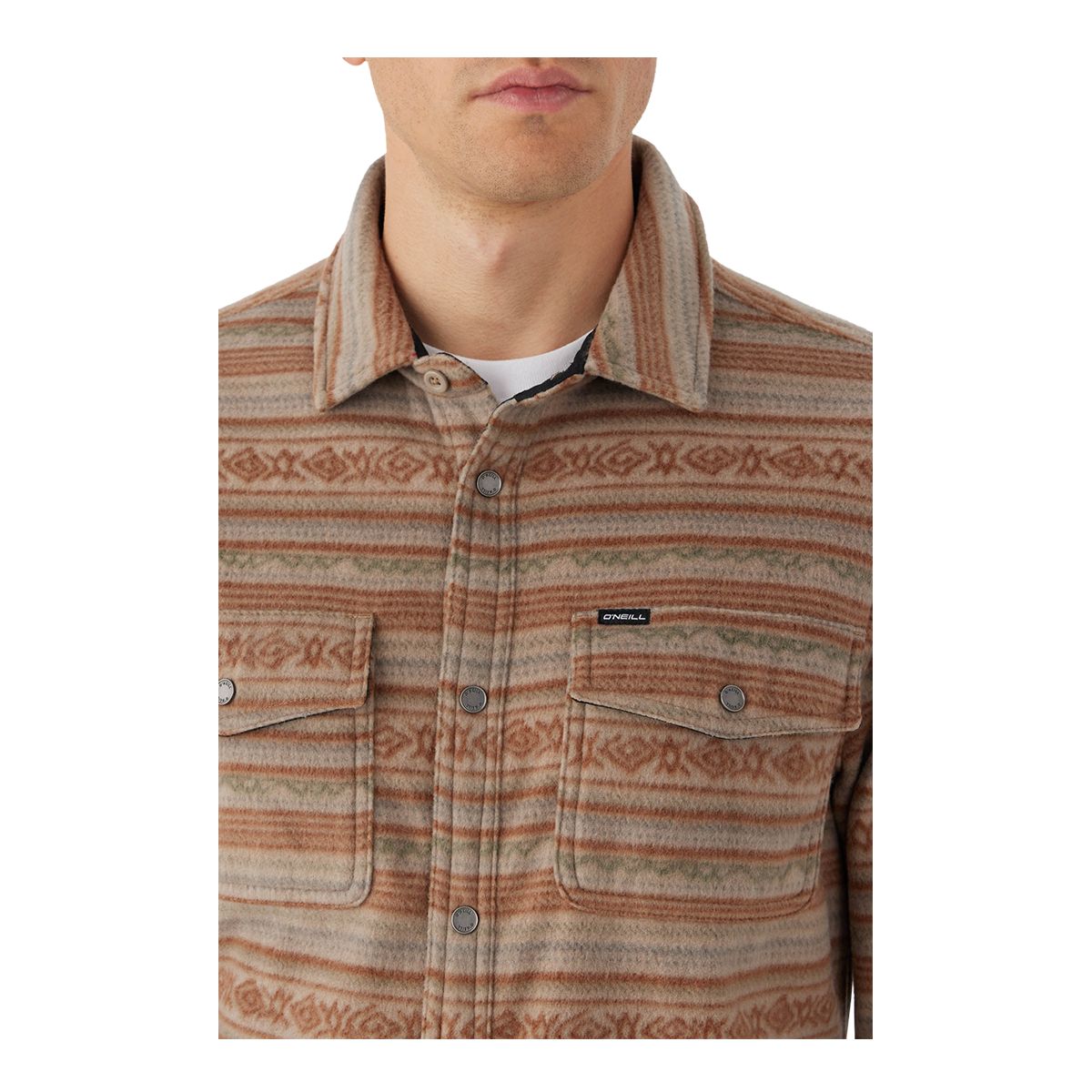 O'Neill Men's Glacier Overshirt Super Fleece Woven Long Sleeve Shirt