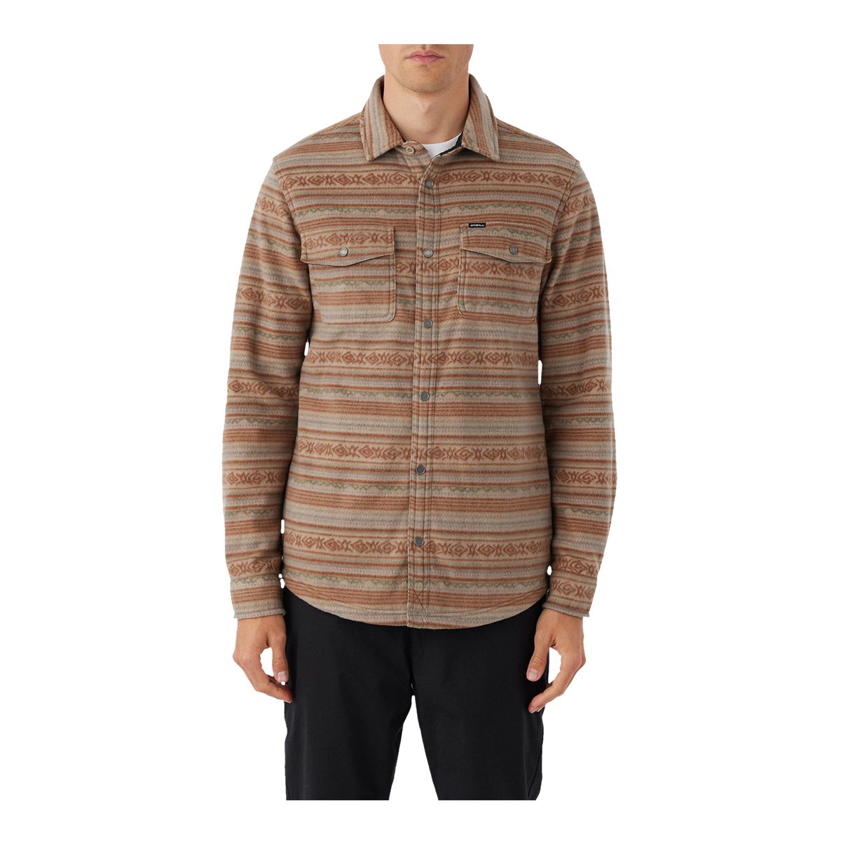 O'Neill Men's Glacier Overshirt Super Fleece Woven Long Sleeve Shirt