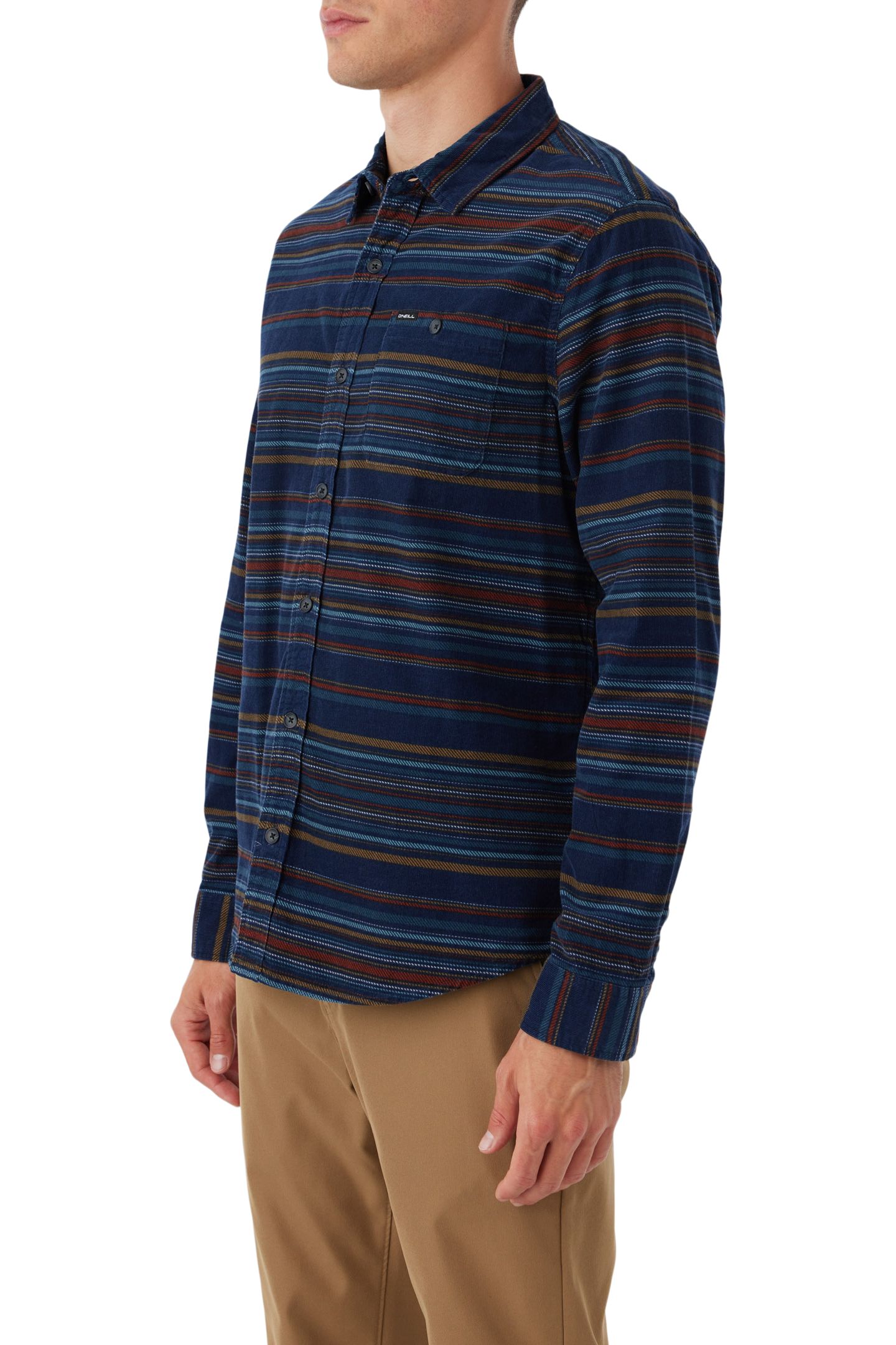 O'Neill Men's Caruso Stripe Cord Woven Long Sleeve Shirt
