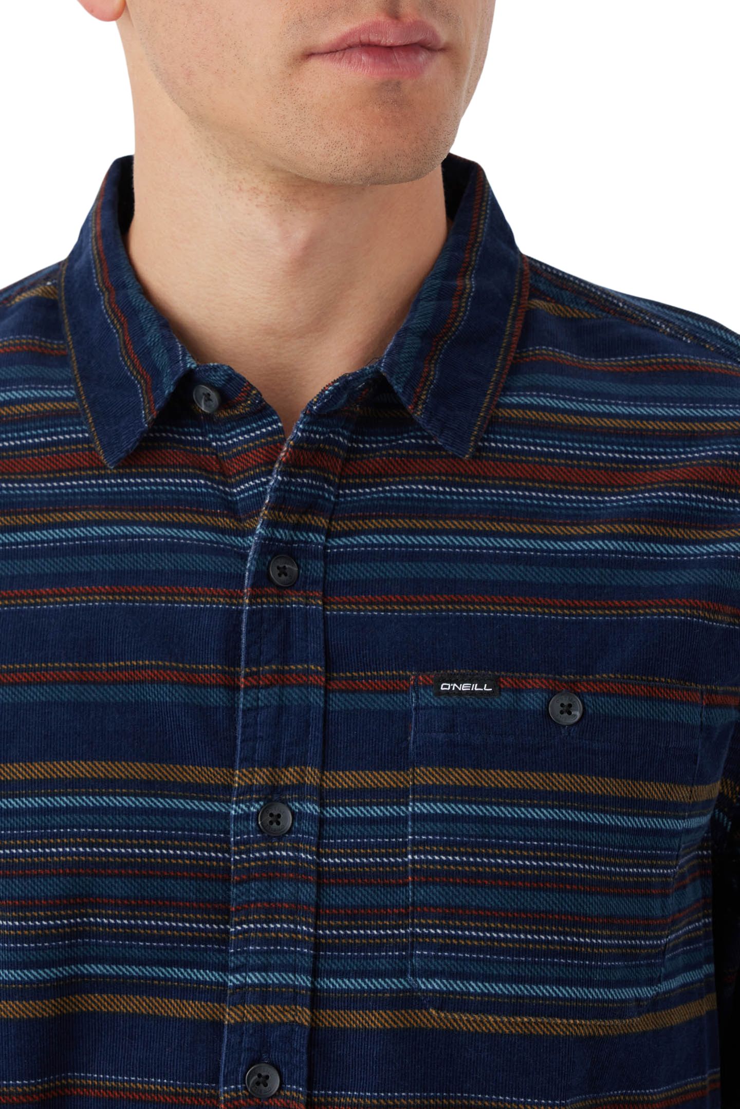 O'Neill Men's Caruso Stripe Cord Woven Long Sleeve Shirt