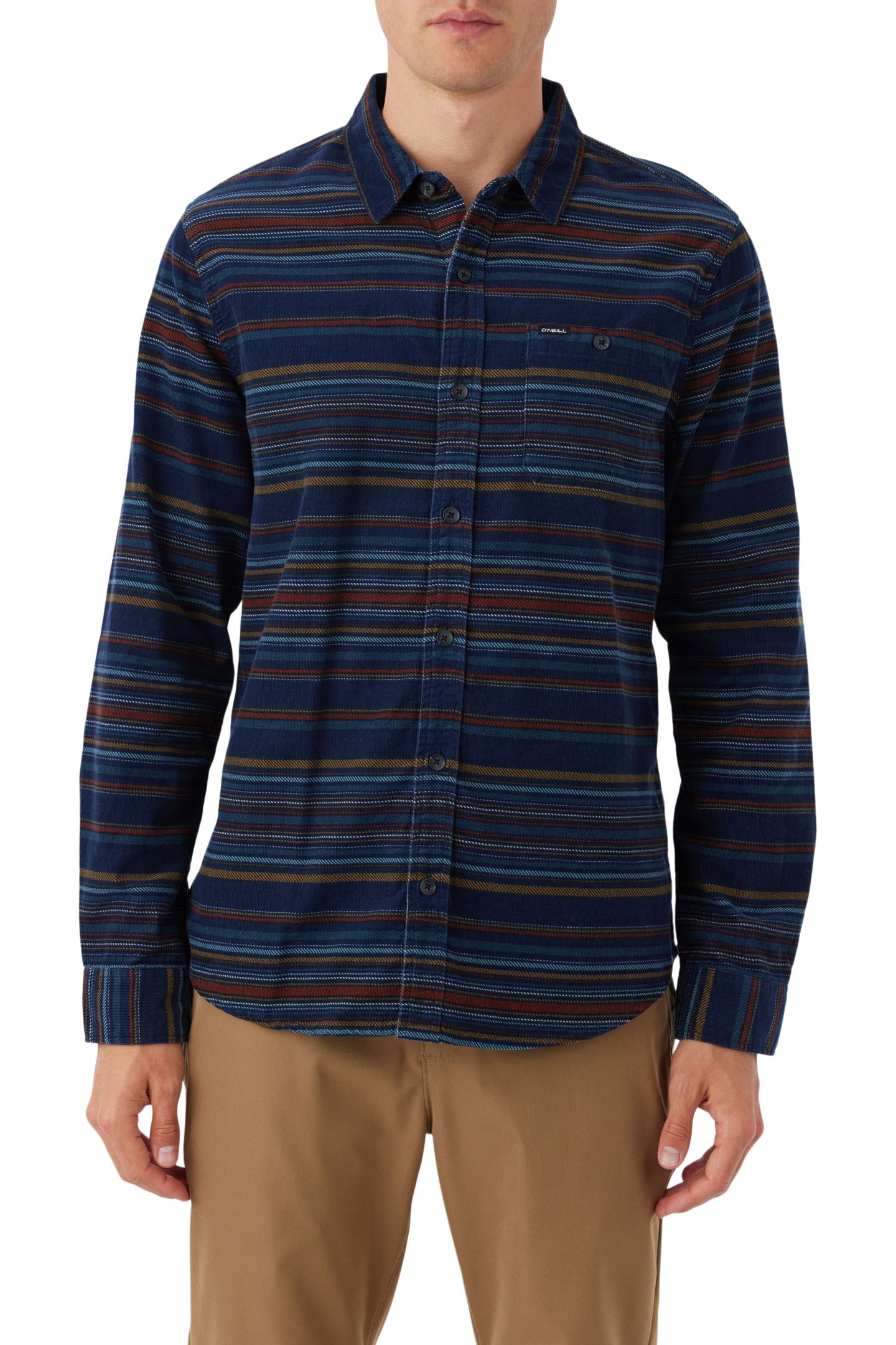 O'Neill Men's Caruso Stripe Cord Woven Long Sleeve Shirt