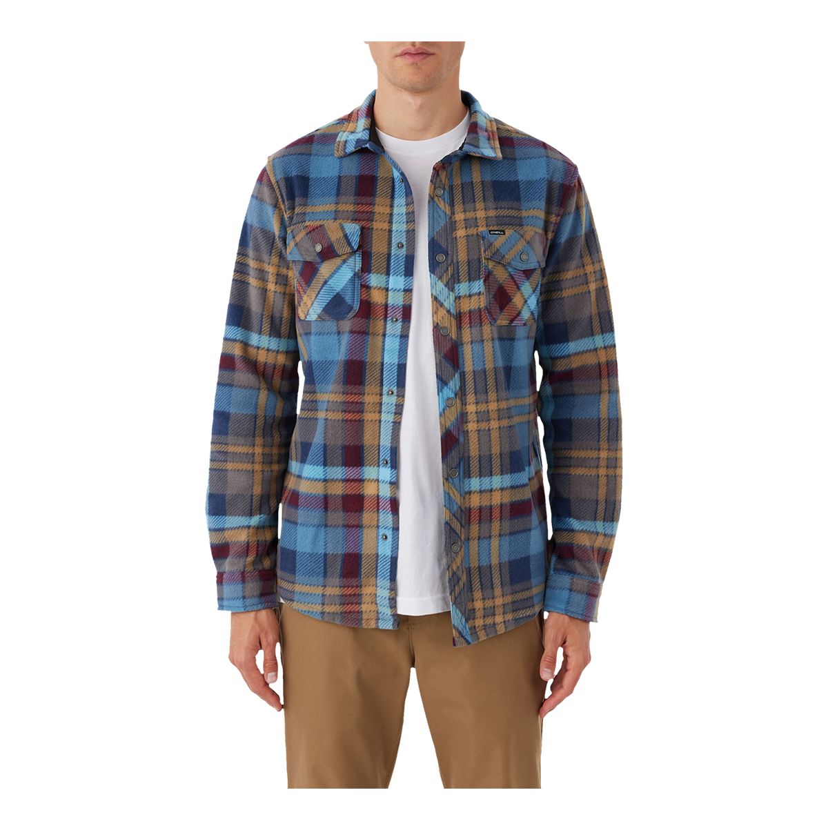 O'Neill Men's Glacier Plaid Super Fleece Woven Long Sleeve Shirt