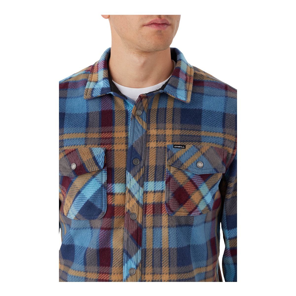 O'Neill Men's Glacier Plaid Super Fleece Woven Long Sleeve Shirt