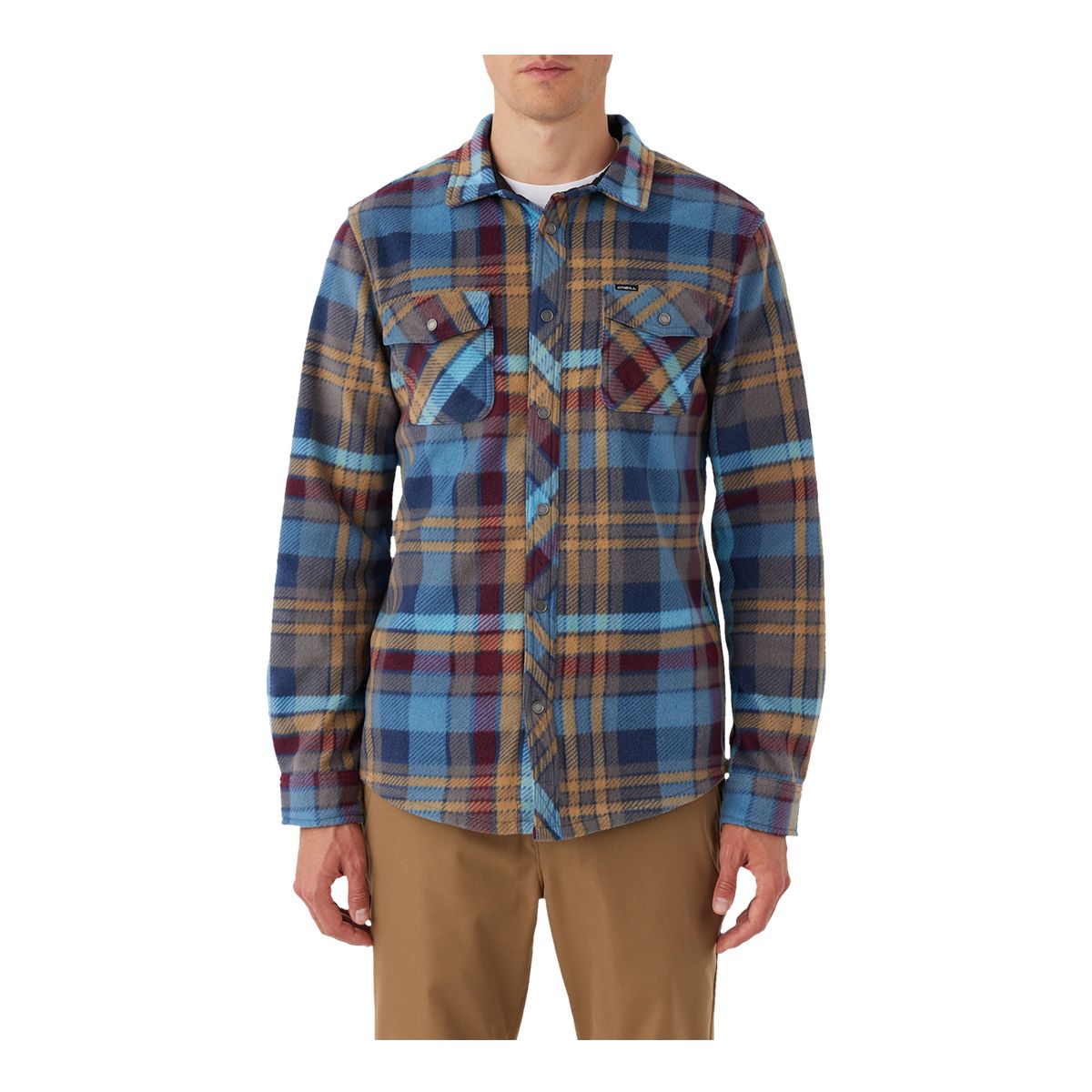 O'Neill Men's Glacier Plaid Super Fleece Woven Long Sleeve Shirt