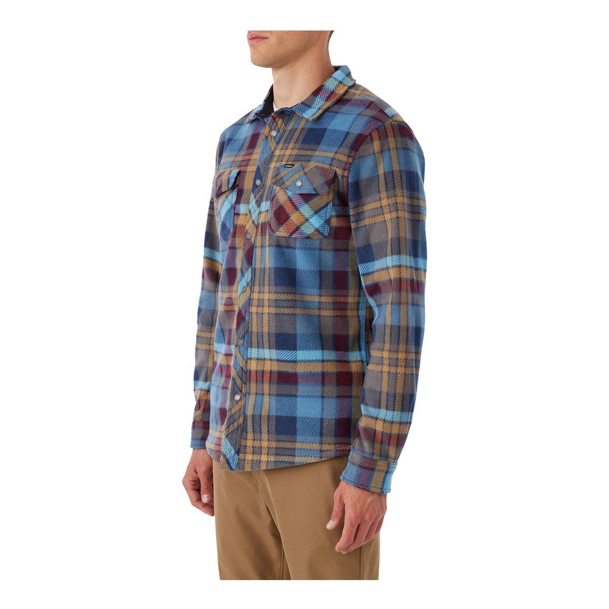 O'Neill Men's Glacier Plaid Super Fleece Woven Long Sleeve Shirt