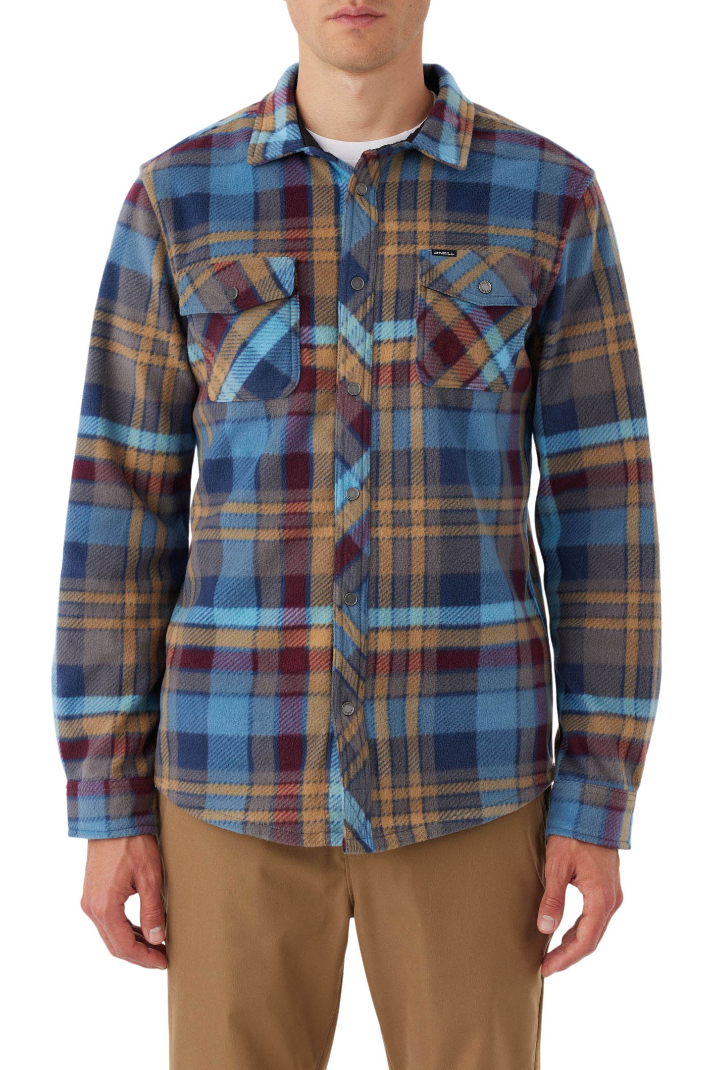 O'Neill Men's Glacier Plaid Super Fleece Woven Long Sleeve Shirt