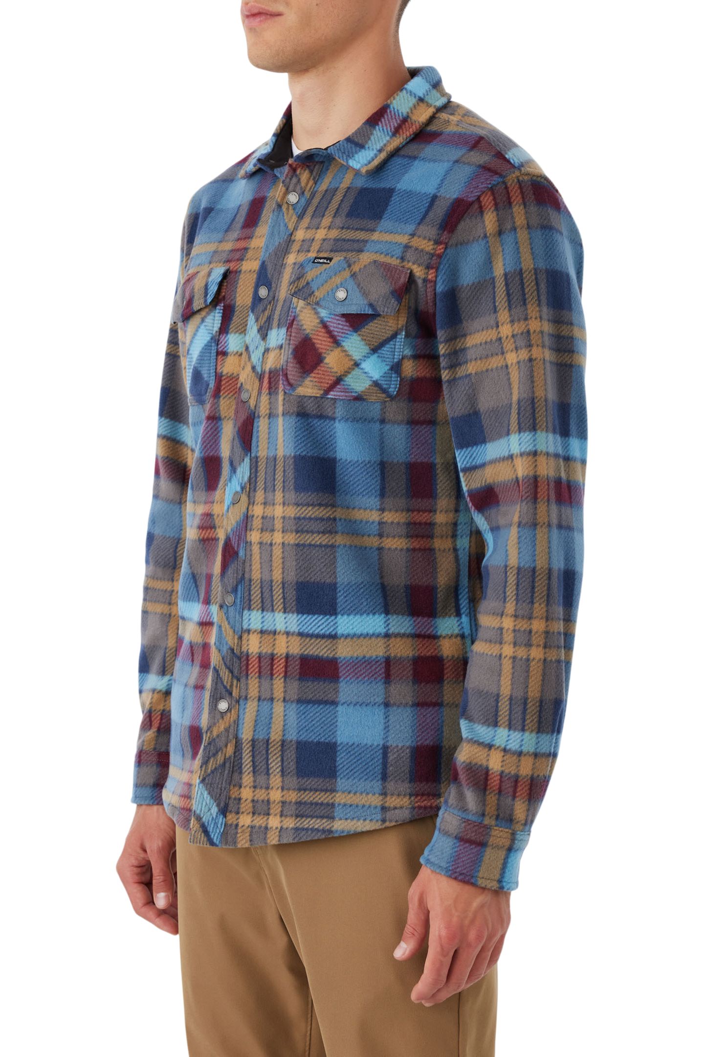 O'Neill Men's Glacier Plaid Super Fleece Woven Long Sleeve Shirt