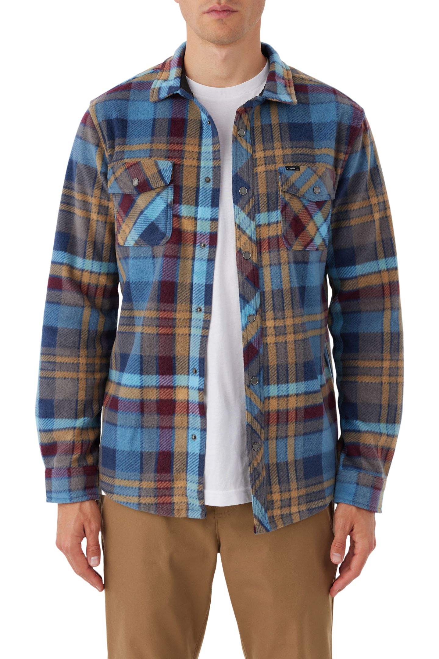 O'Neill Men's Glacier Plaid Super Fleece Woven Long Sleeve Shirt