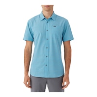 O'Neill Men's TRVLR UPF Traverse Stripe Woven T Shirt Front_Flat