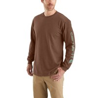 Carhartt Men's Heavyweight Logo Long Sleeve T Shirt Front_Three_Fourths_Angled_Left