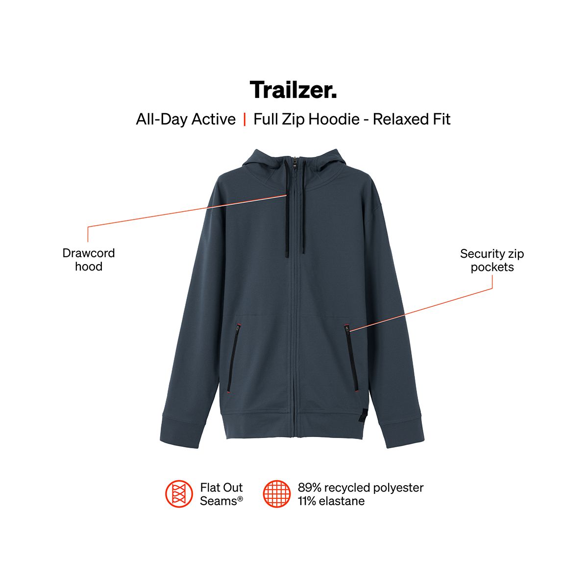 SAXX Men's Trailzer Full Zip Hoodie