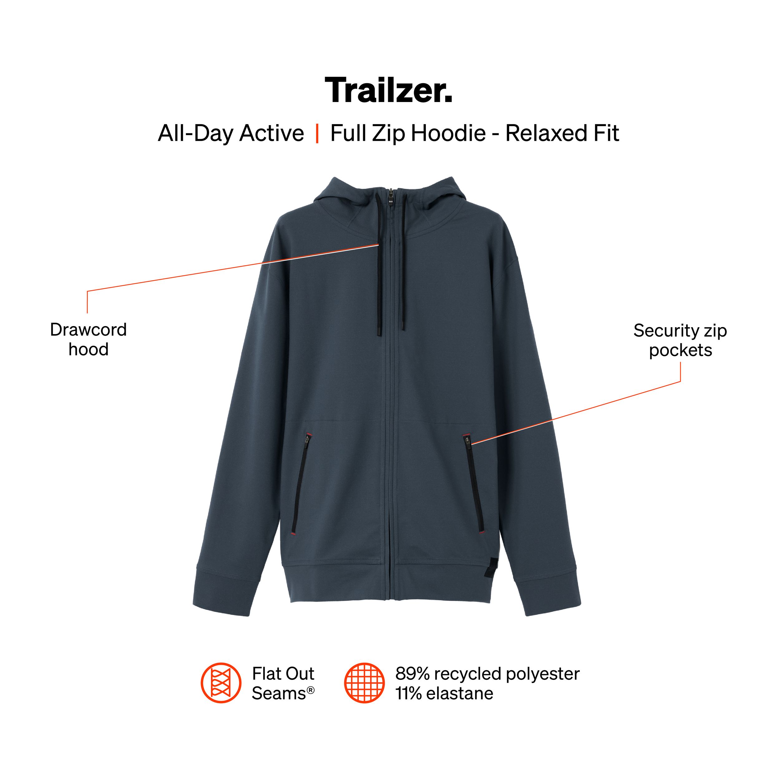 SAXX Men's Trailzer Full Zip Hoodie