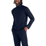 SAXX Men's PeakDaze Half Zip Long Sleeve Top Front_Angled_Left