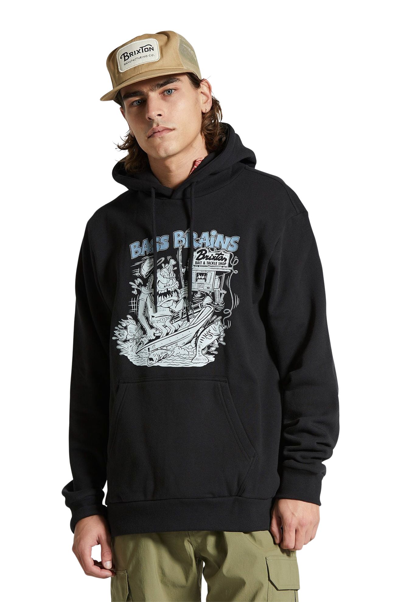 Brixton Men's Bass Brains Monster Pullover Hoodie
