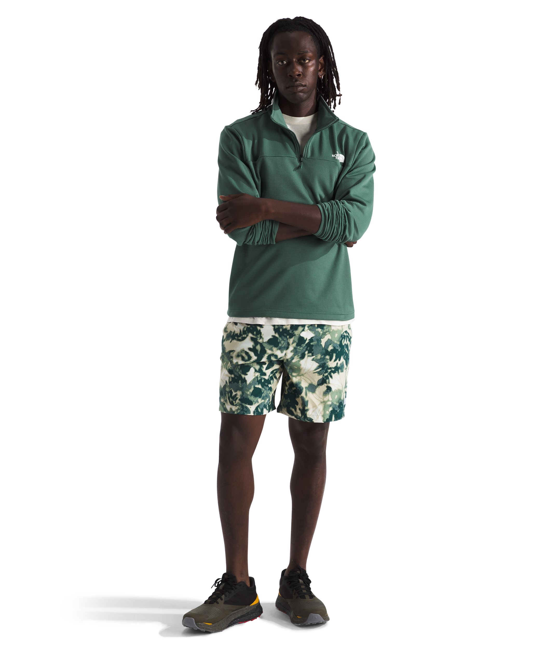 The North Face Men's Cedar Trail 1/4 Zip Grid Fleece Long Sleeve Top