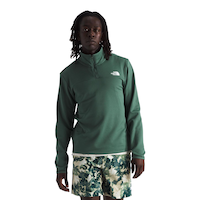 The North Face Men's Cedar Trail 1/4 Zip Grid Fleece Long Sleeve Top Front_Flat