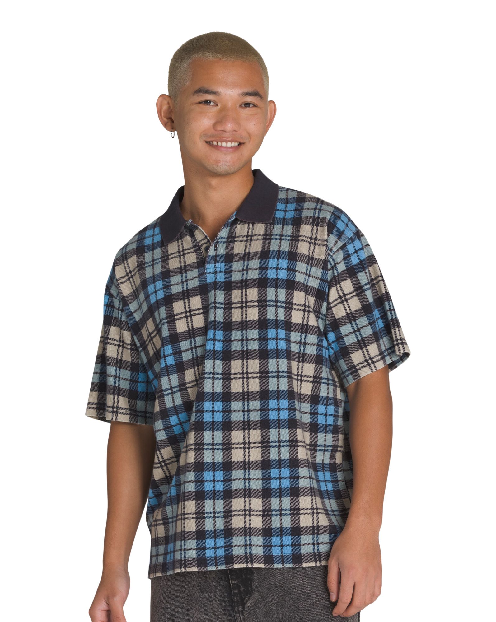 Vans Men's Bellmoor Plaid Polo T Shirt