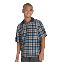 Vans Men's Bellmoor Plaid Polo T Shirt Front_Angled_Left