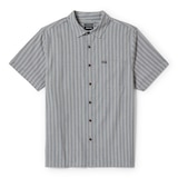 BRIXTON Men's Cru Oxford Stripe Woven T-Shirt Front_Flat