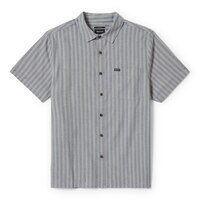 BRIXTON Men's Cru Oxford Stripe Woven T-Shirt Front_Flat