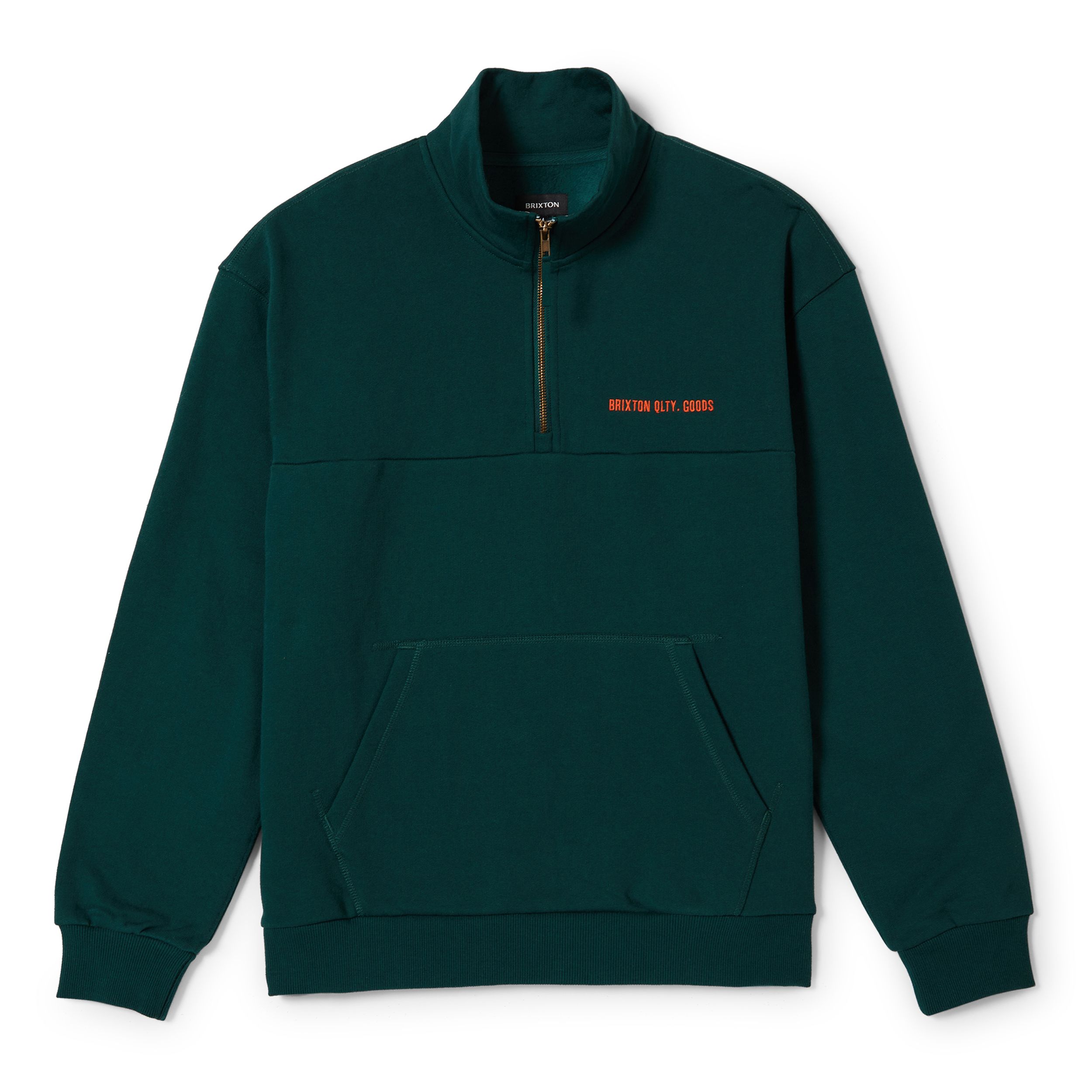 BRIXTON Men's Embroidered Heavyweight Half Zip Long Sleeve Top