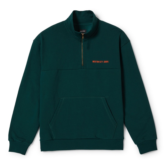 BRIXTON Men's Embroidered Heavyweight Half Zip Long Sleeve Top