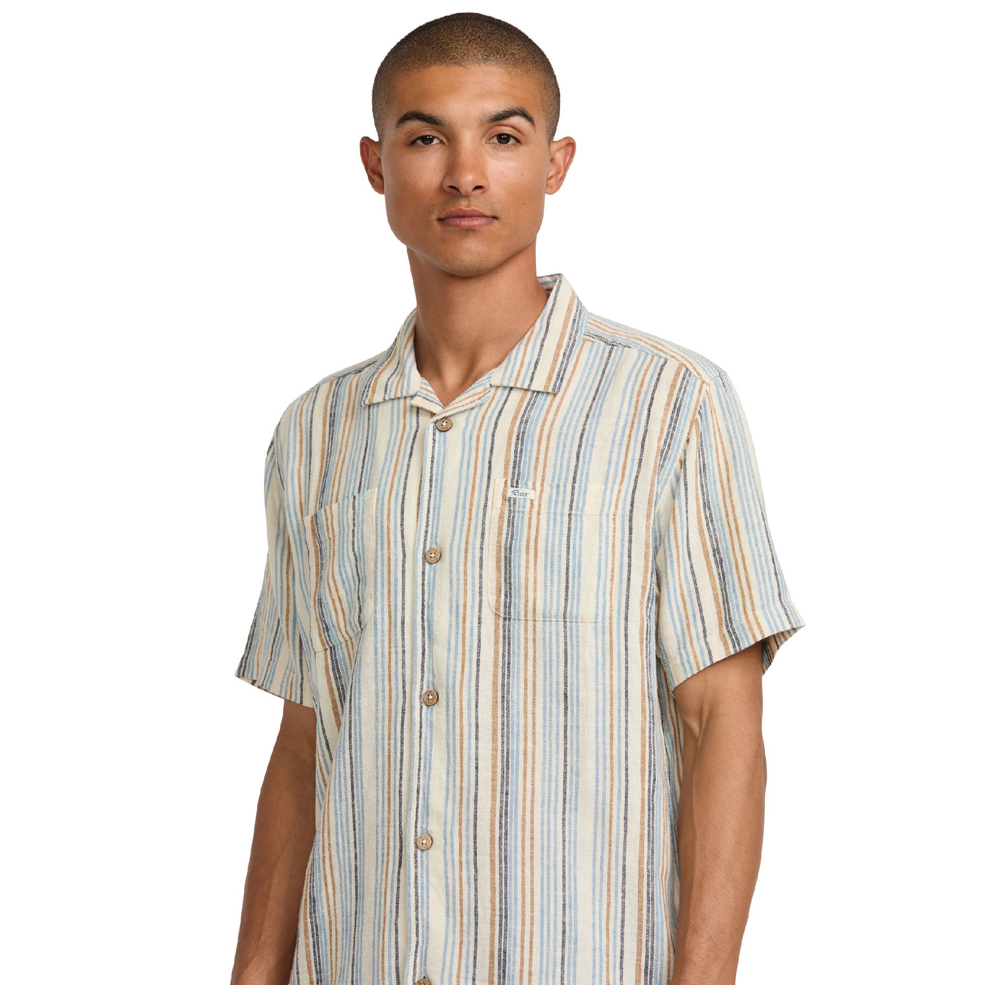 RVCA Men's Exotica Stripe Woven T Shirt