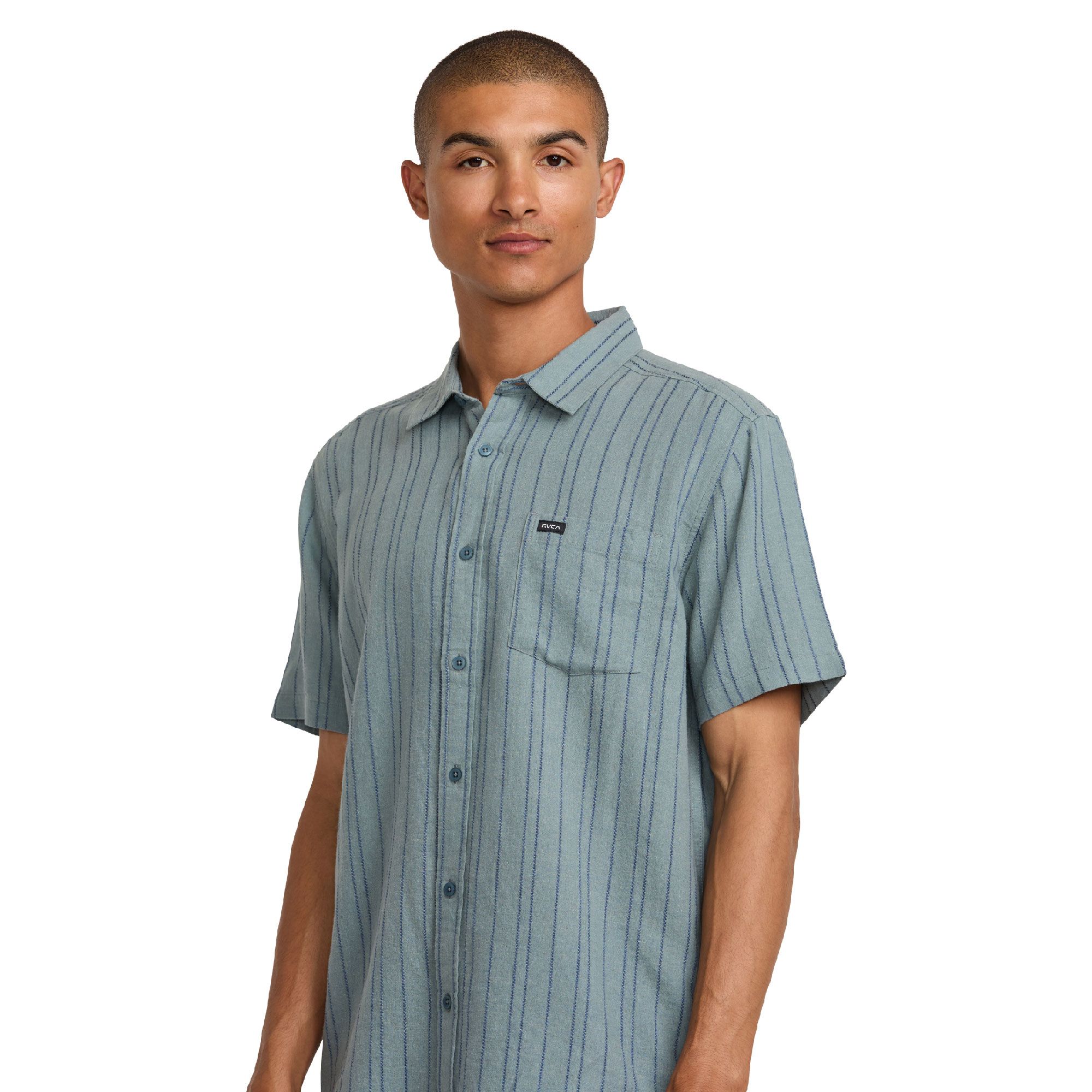 RVCA Men's Mercy Stripe Woven T Shirt