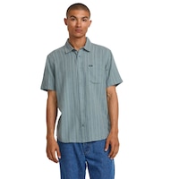 RVCA Men's Mercy Stripe Woven T Shirt Front_Flat