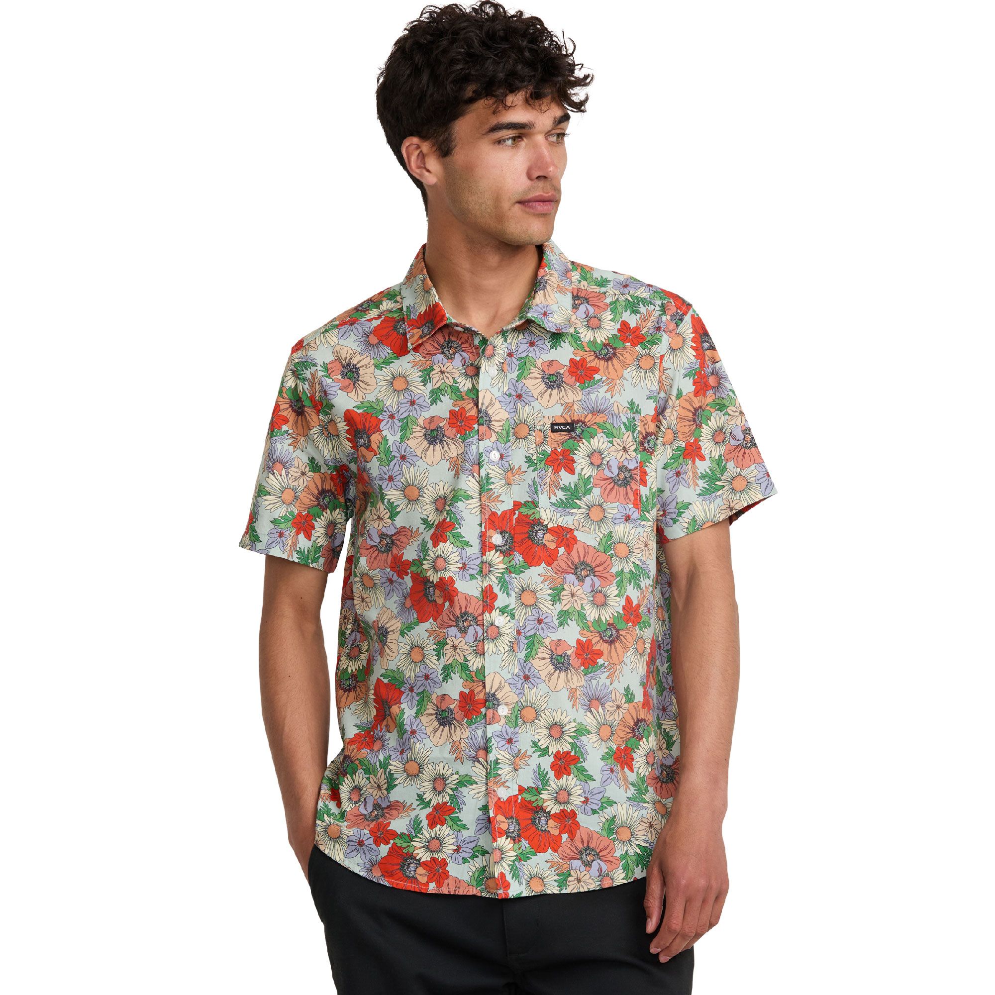 RVCA Men's Botanical Woven T Shirt