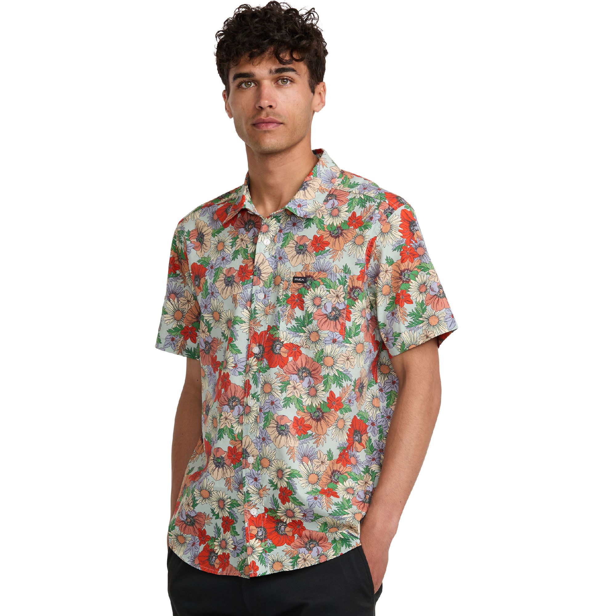 RVCA Men's Botanical Woven T Shirt