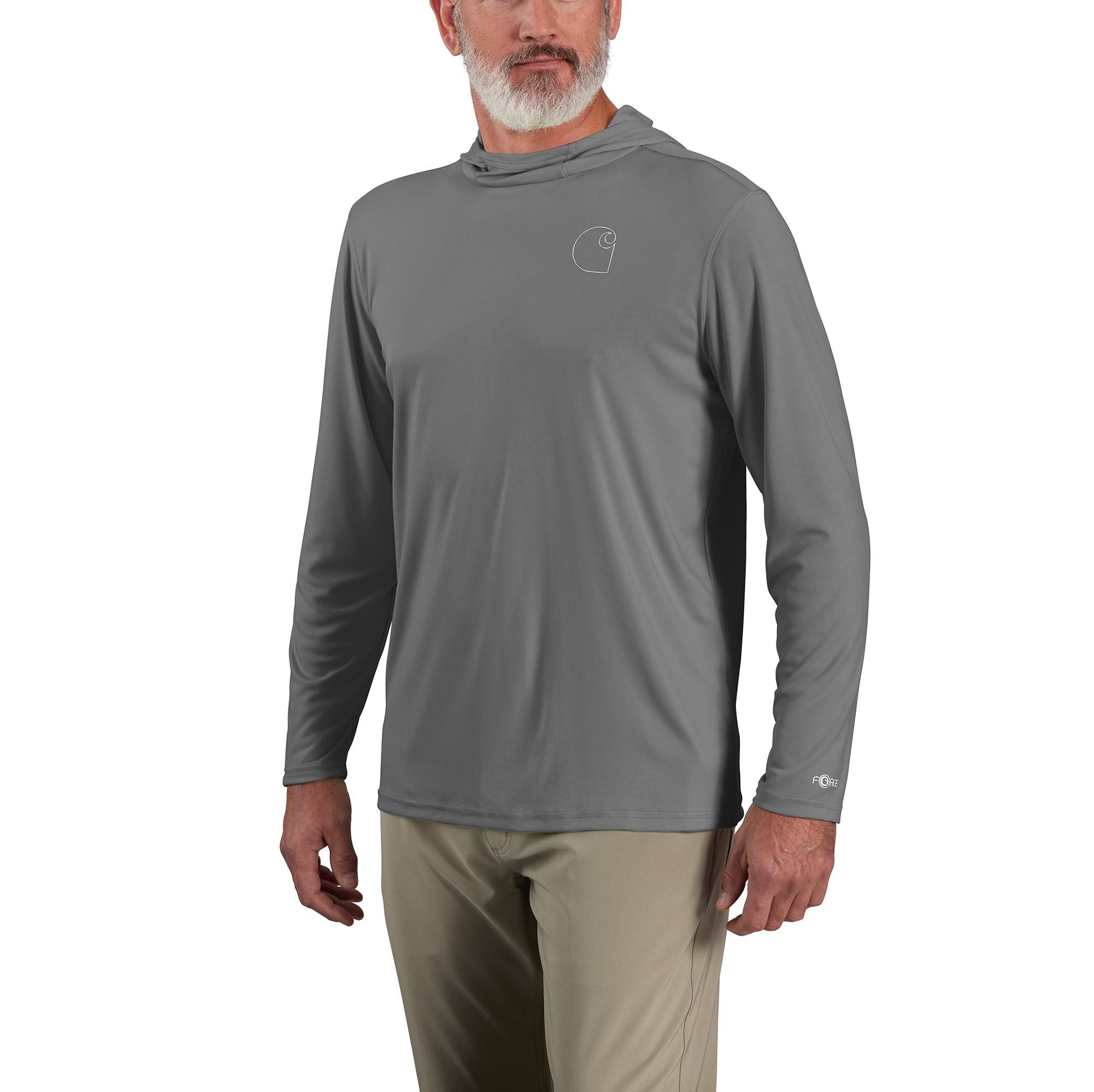 Carhartt Men's Force Sun Defender Long Sleeve Hooded T-Shirt