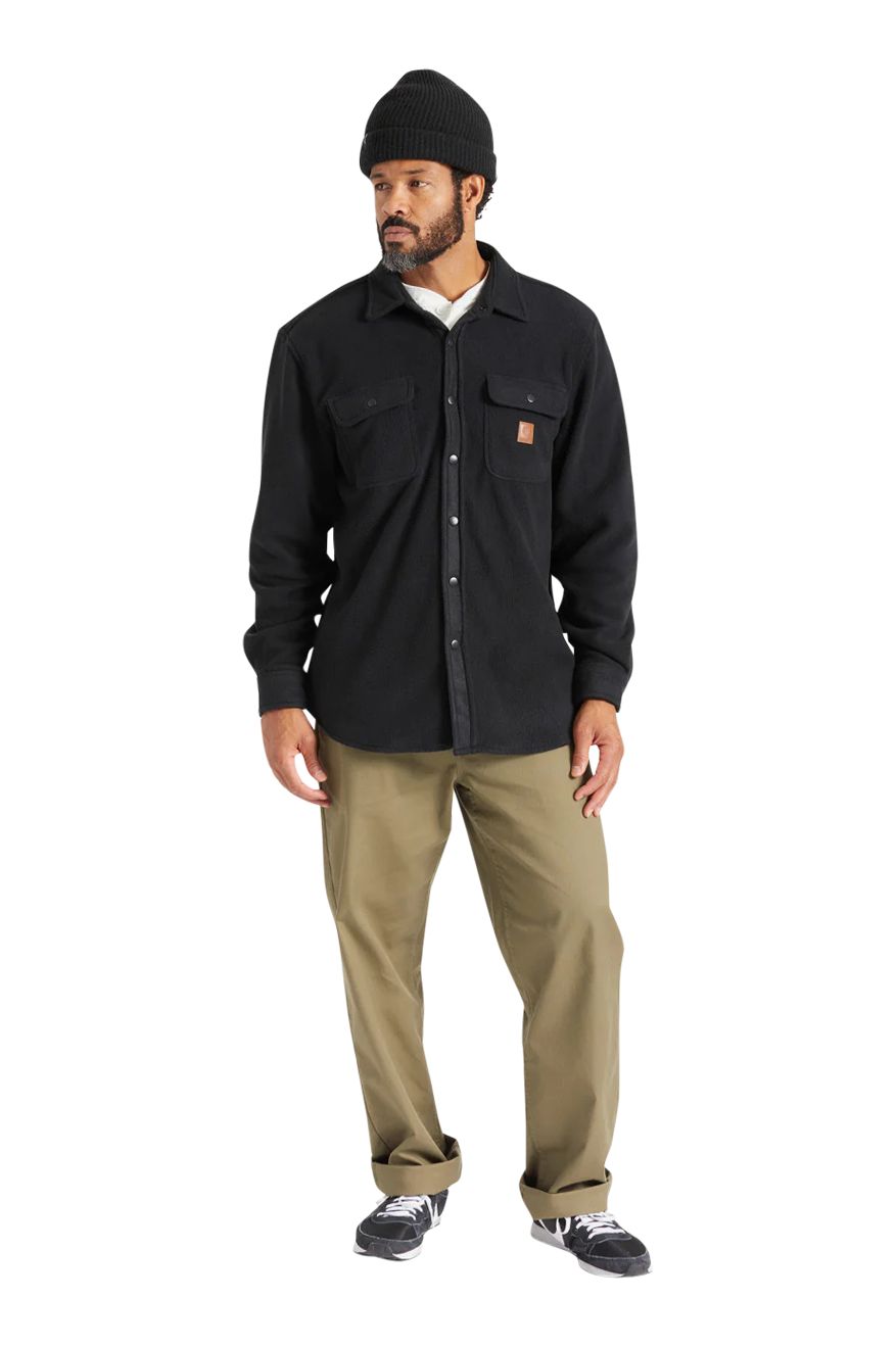 BRIXTON Men's Bowery Arctic Stretch Fleece Flannel Long Sleeve Top