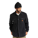 BRIXTON Men's Bowery Arctic Stretch Fleece Flannel Long Sleeve Top Front_Flat