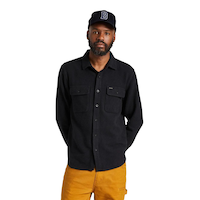 BRIXTON Men's Bowery Cotton Twill Overshirt Front_Flat