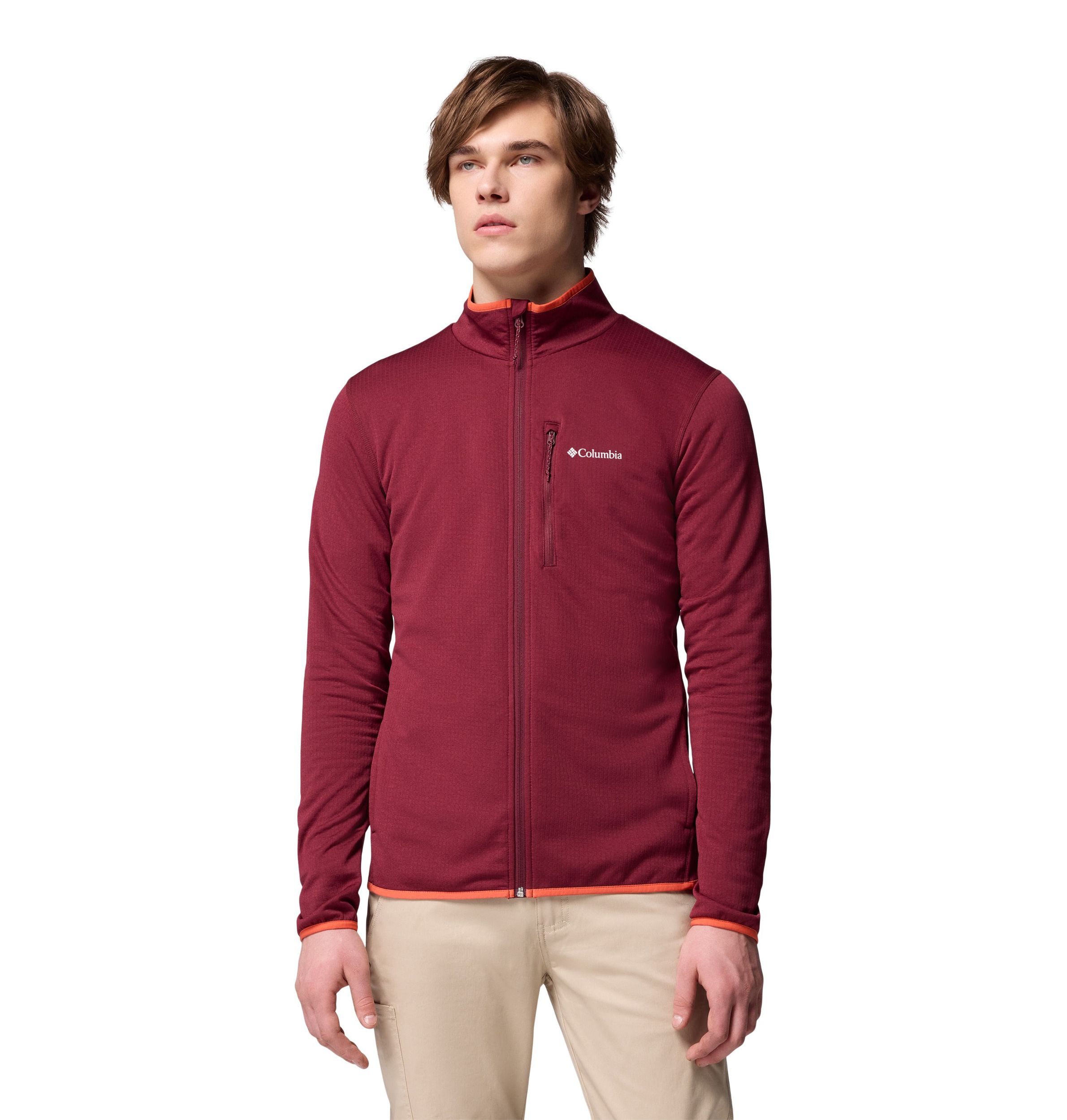 Columbia Men's Essential Hike Full Zip Grid Long Sleeve Top