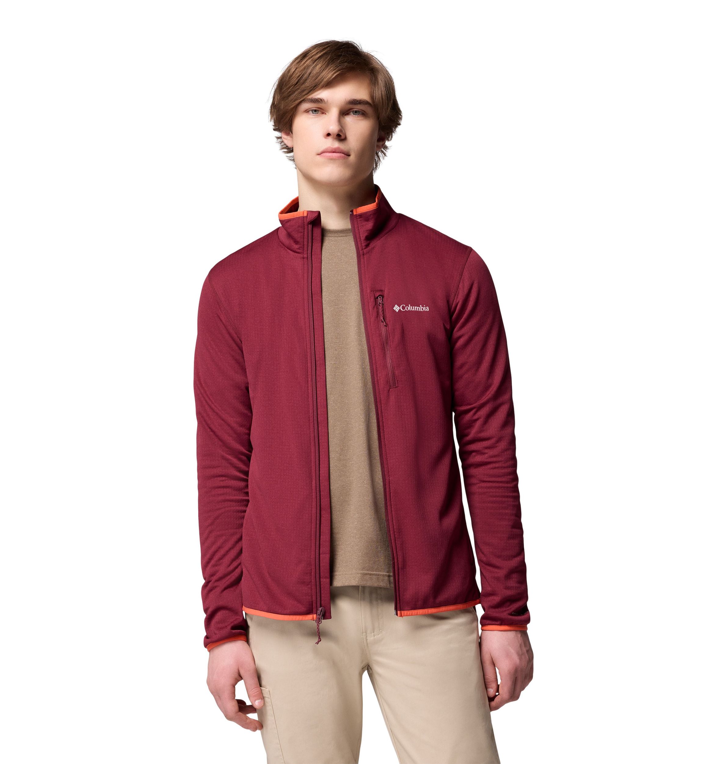 Columbia Men's Essential Hike Full Zip Grid Long Sleeve Top