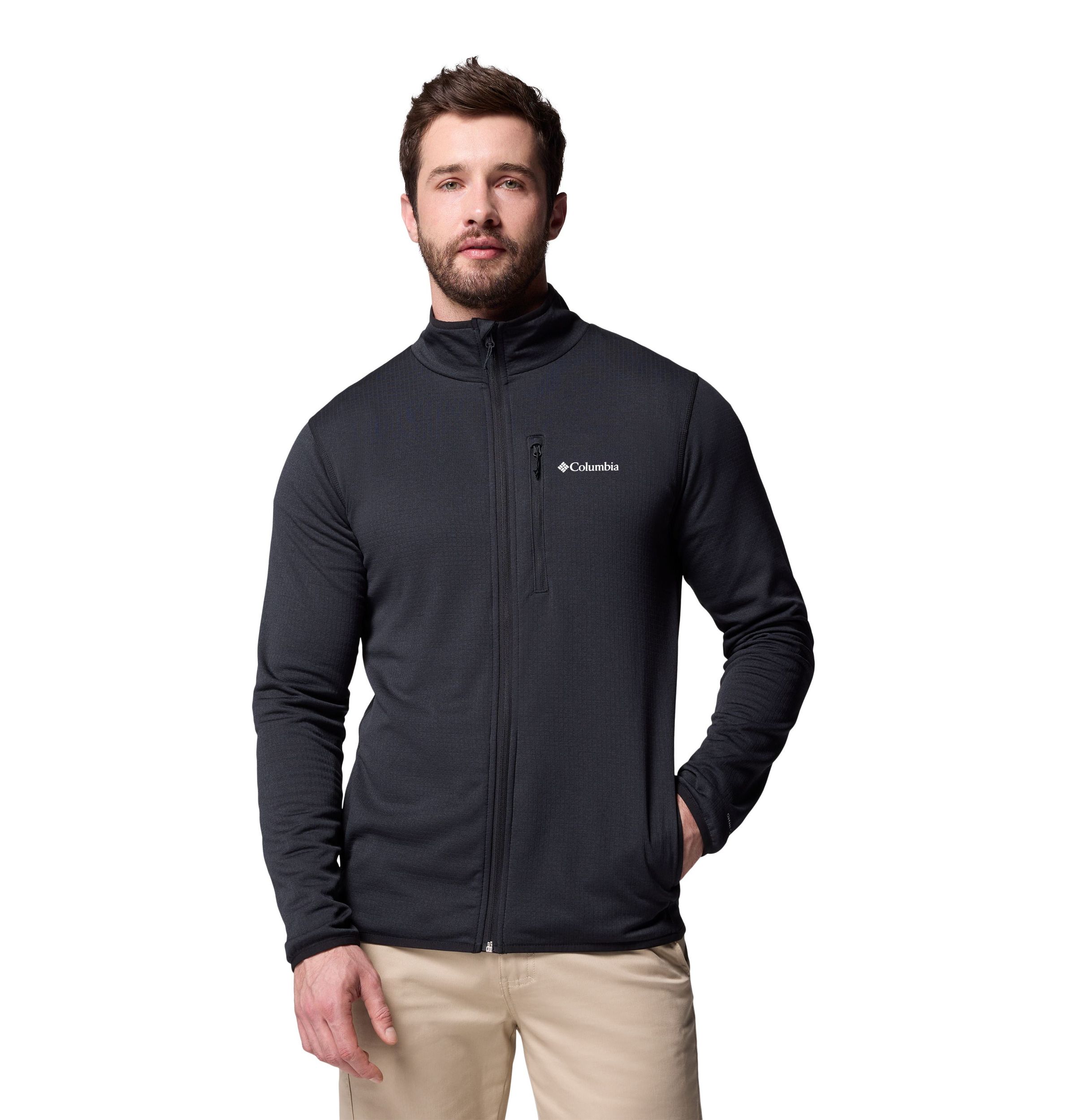 Columbia Men's Essential Hike Full Zip Grid Long Sleeve Top
