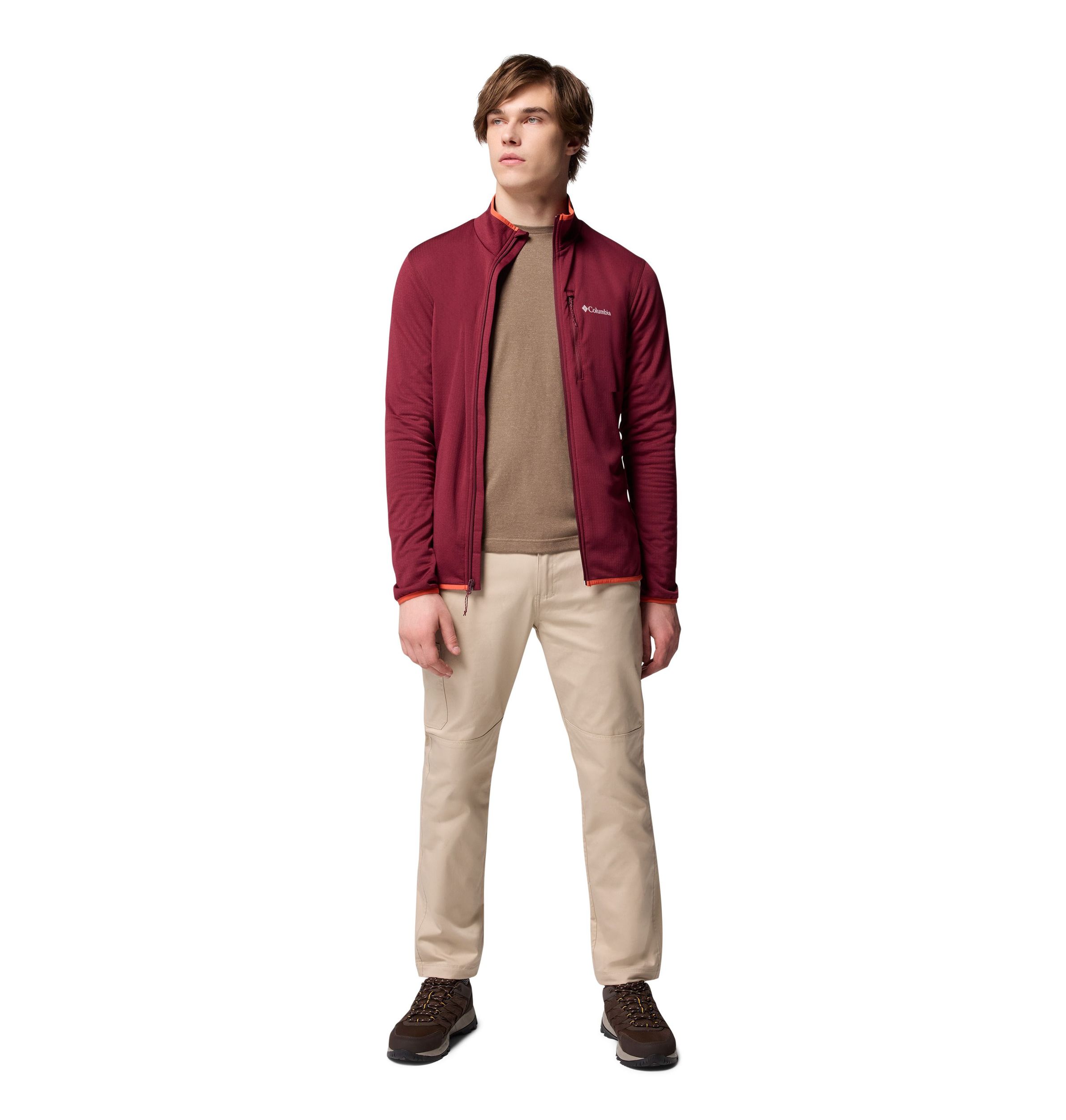 Columbia Men's Essential Hike Full Zip Grid Long Sleeve Top