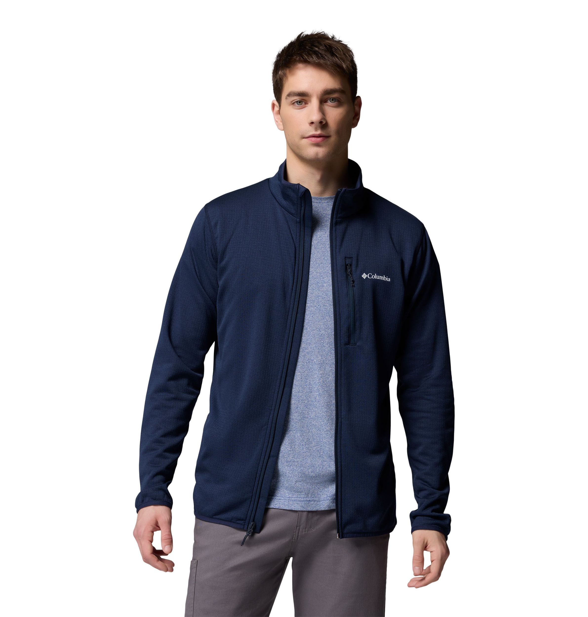 Columbia Men's Essential Hike Full Zip Grid Long Sleeve Top