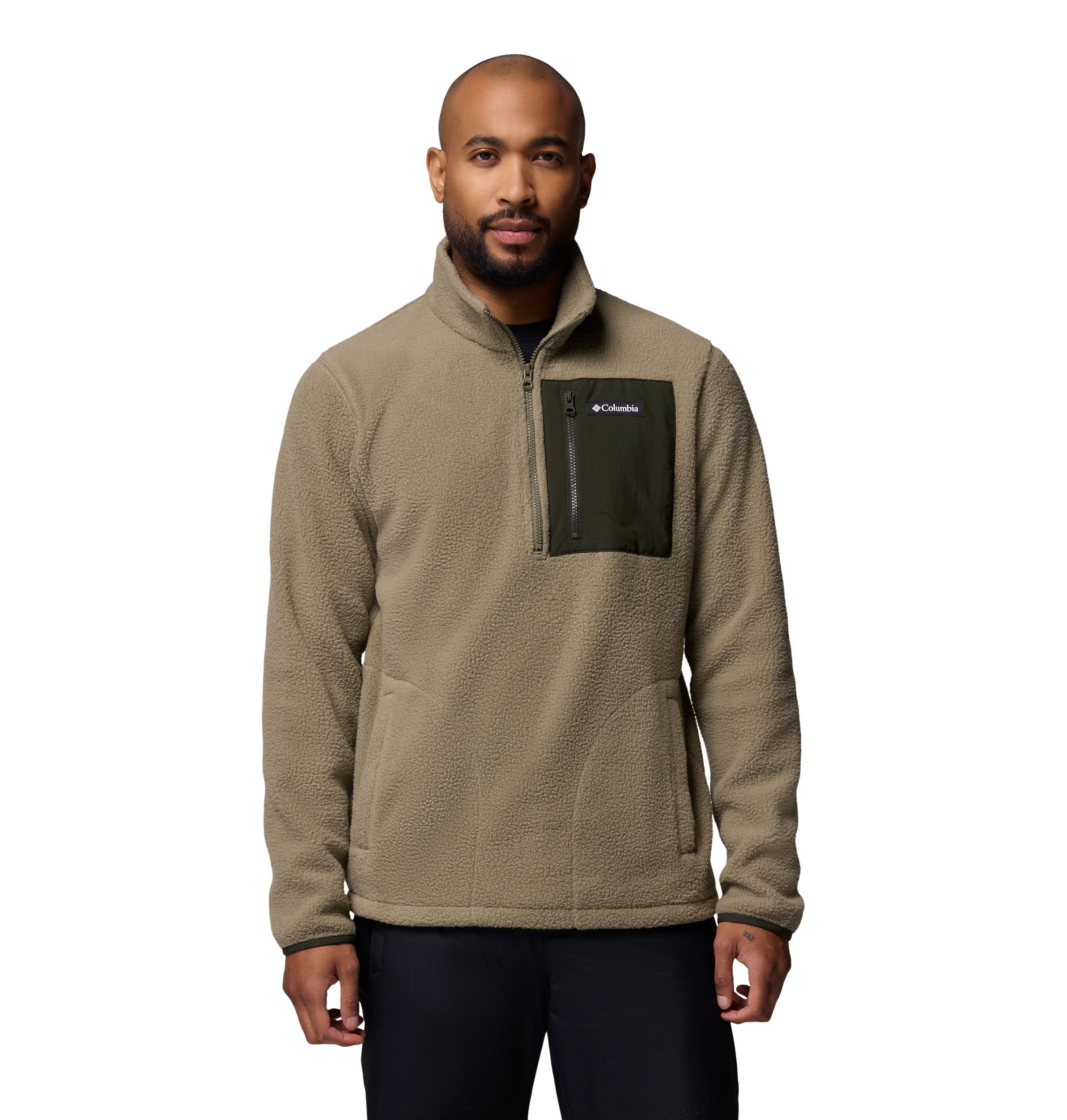Columbia Men's Jasper Ridge Pebble 1/2 Zip Long Sleeve Fleece Top