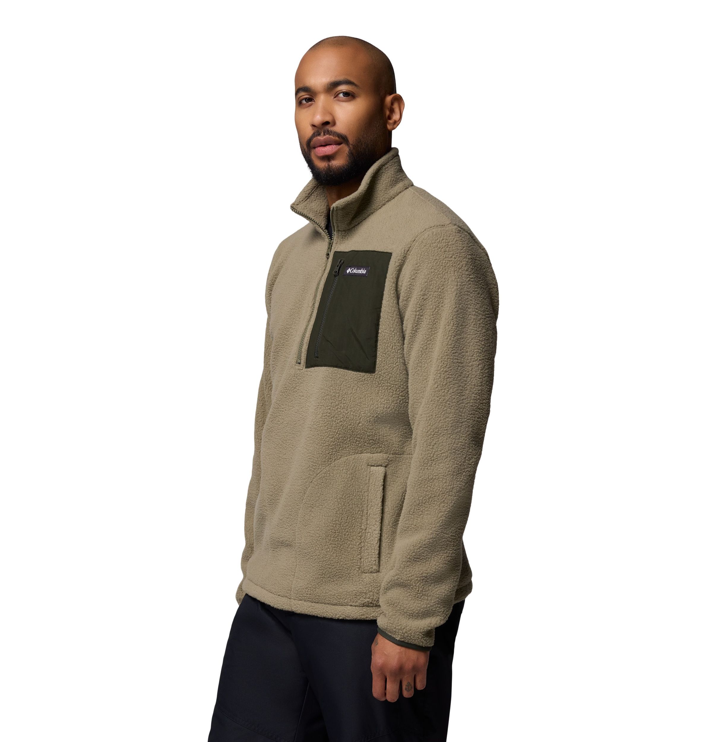 Columbia Men's Jasper Ridge Pebble 1/2 Zip Long Sleeve Fleece Top
