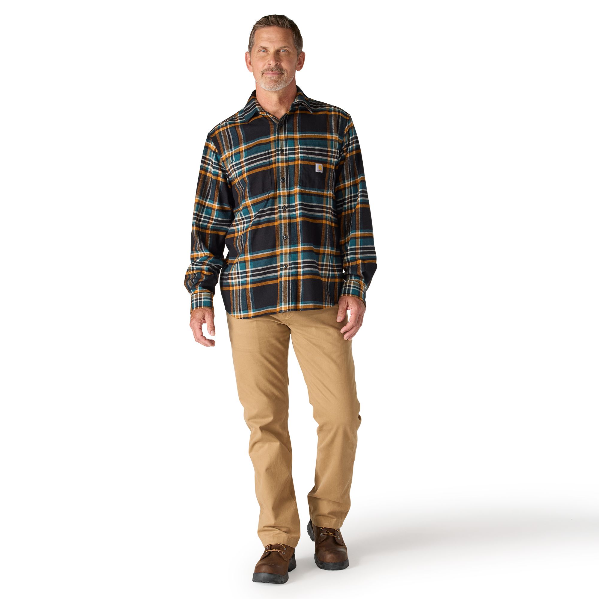 Carhartt Men's Midweight Long Sleeve Flannel Shirt