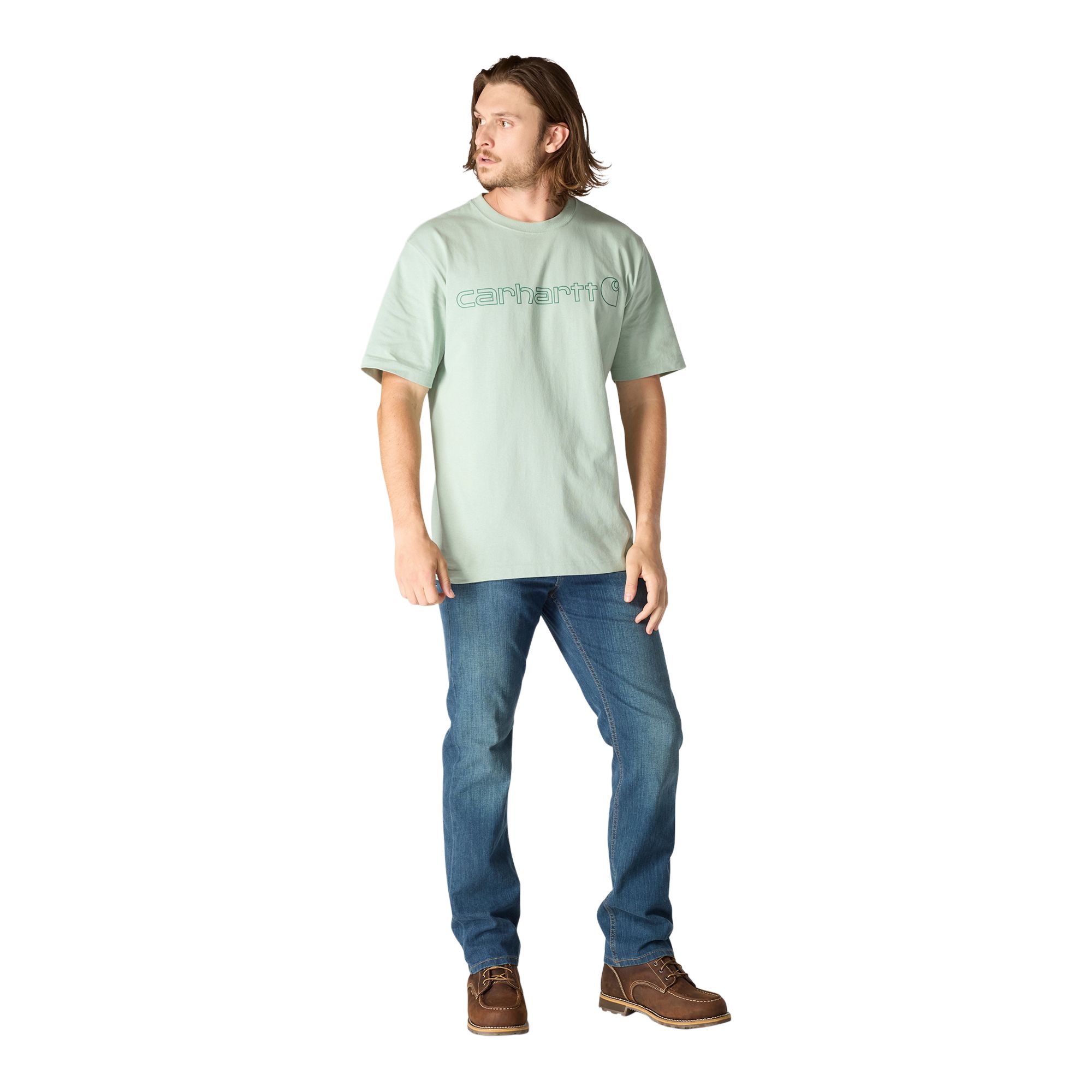 Carhartt Men's Heavyweight Logo Cotton Blend T-shirt