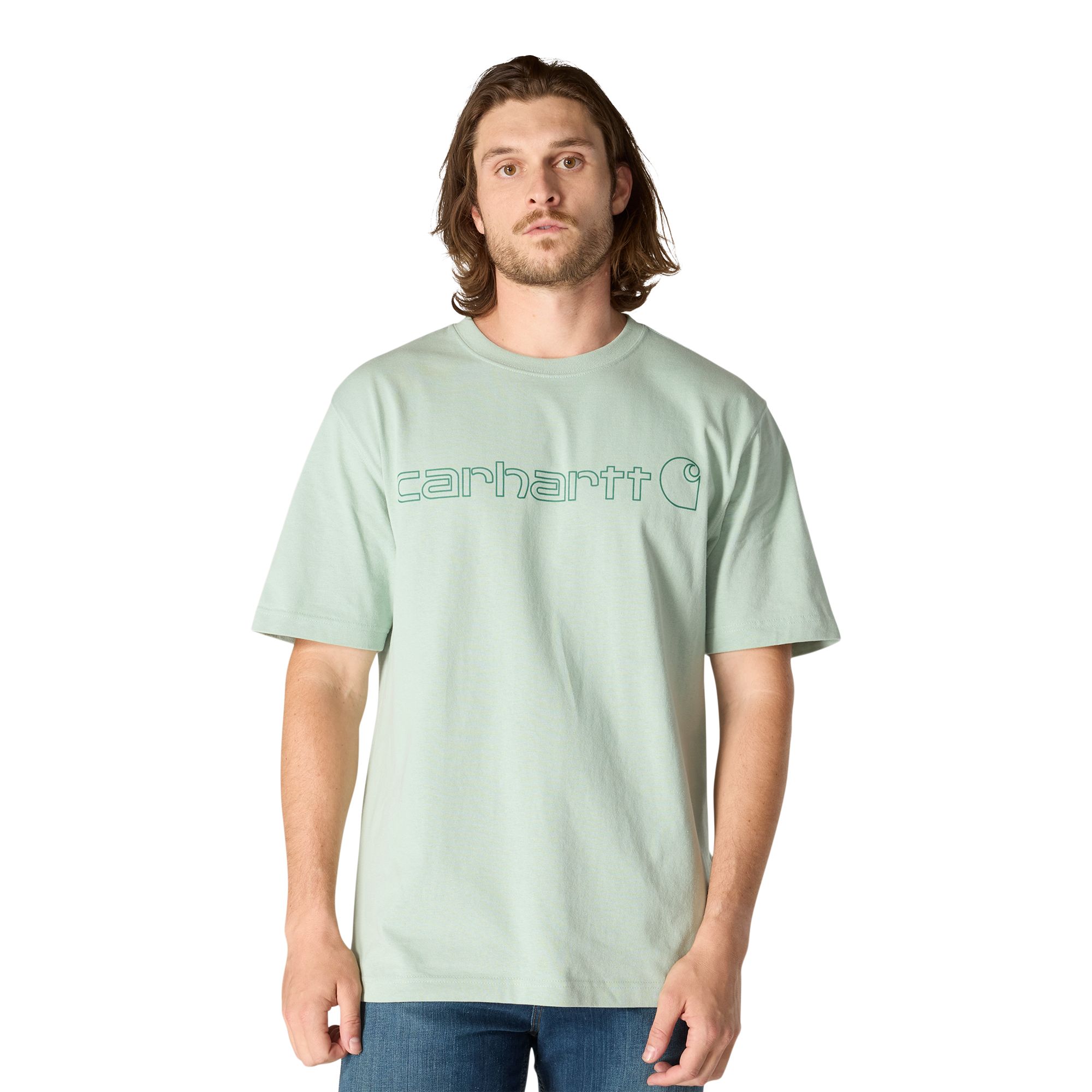 Carhartt Men's Heavyweight Logo Cotton Blend T-shirt