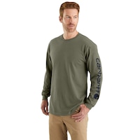 Carhartt Men's Heavyweight Logo T-Shirt Front_Angled_Left