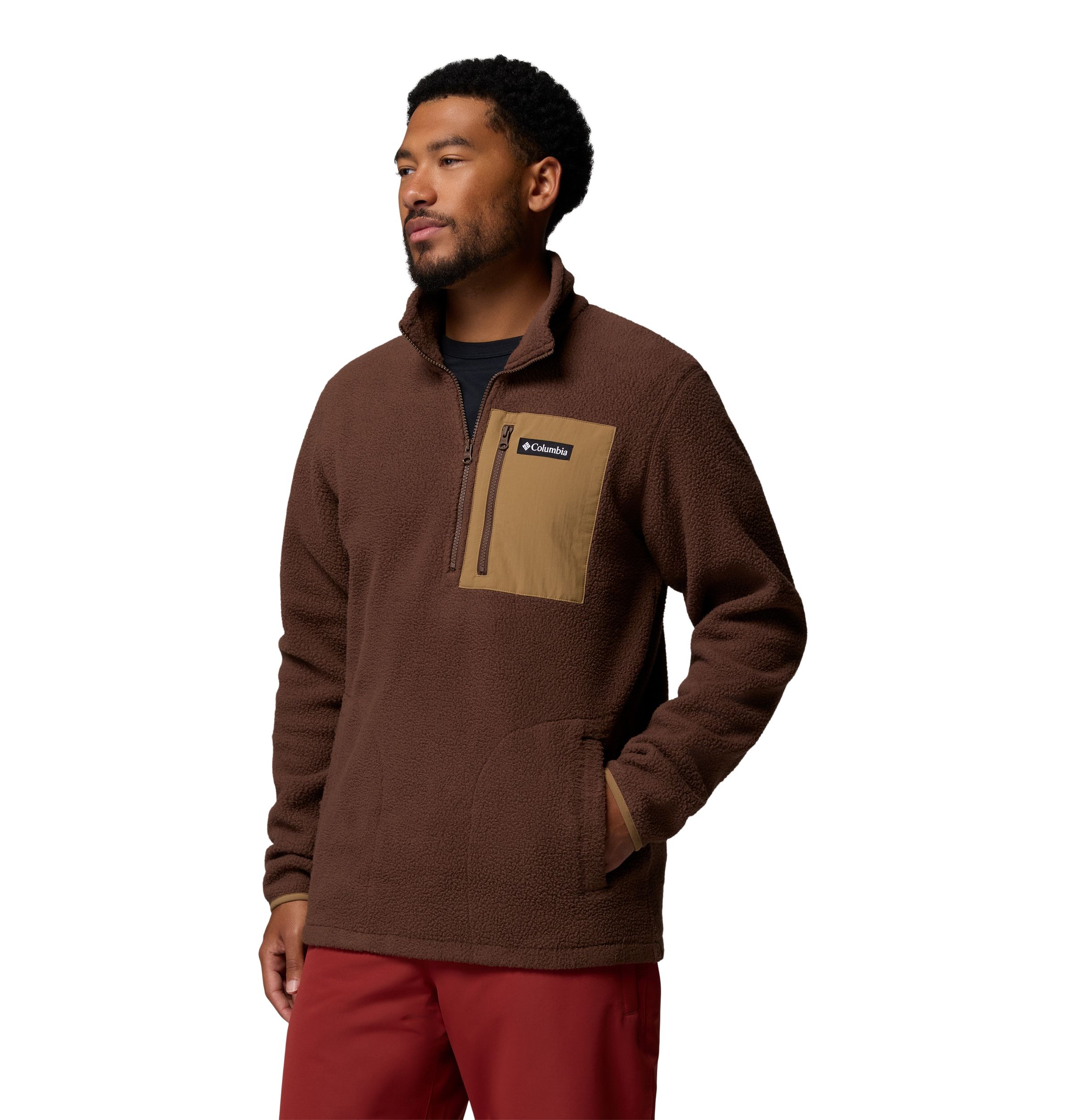 Columbia Men's Jasper Ridge Pebble 1/2 Zip Long Sleeve Fleece Top